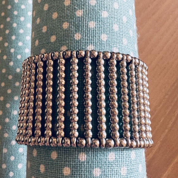 New York & Company Silver Tone Studded Cuff Bracelet. - Picture 2 of 5